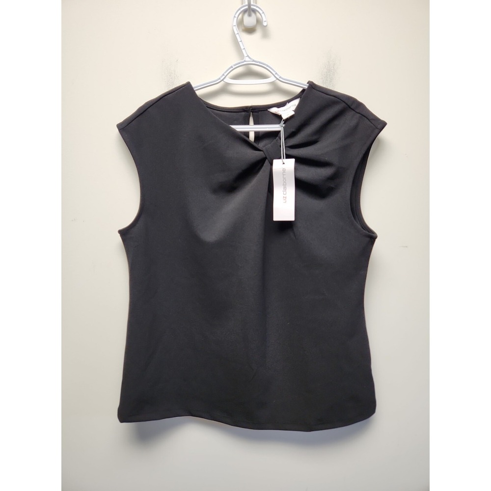 Liz Claiborne‎ Career Black Sleeveless Top Wedding  Elegant Medium New